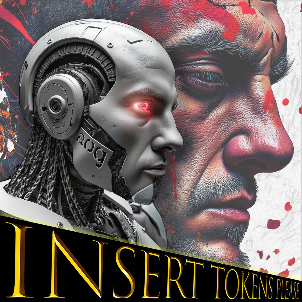 Abstract album artwork &mdash; geometric shapes dissolving into amber particles